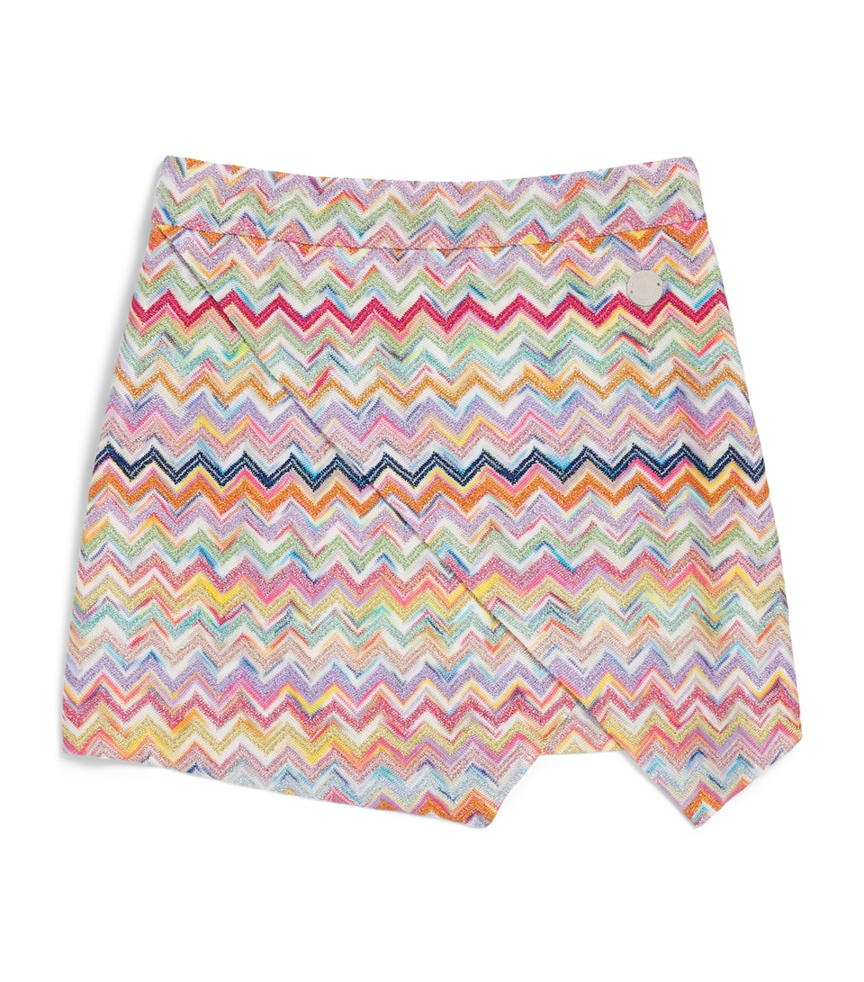 Zigzag Print Asymmetric Skirt (4-14 Years)