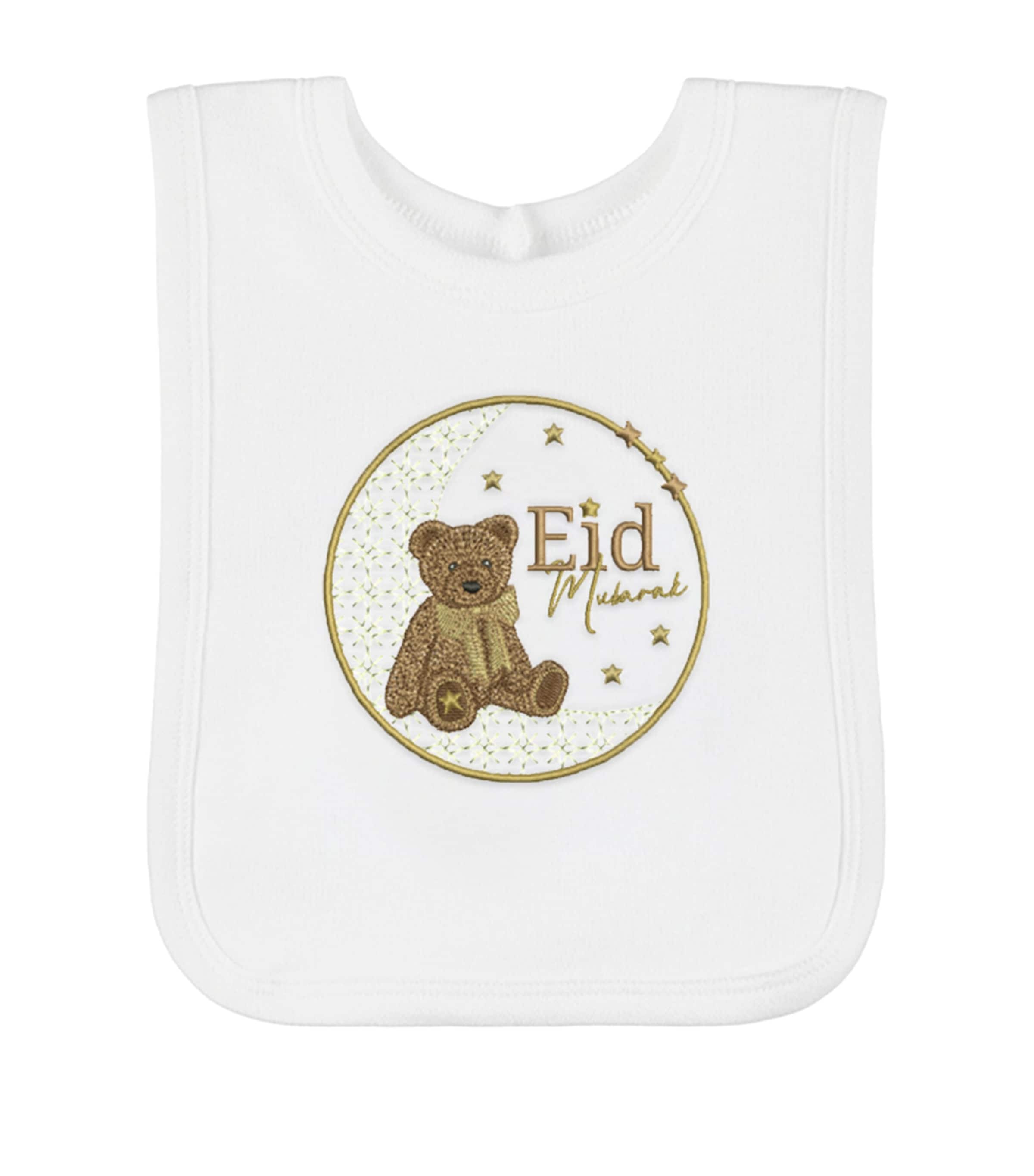 PAINT MY DREAMS Eid Mubarak Teddy Bear Bib White