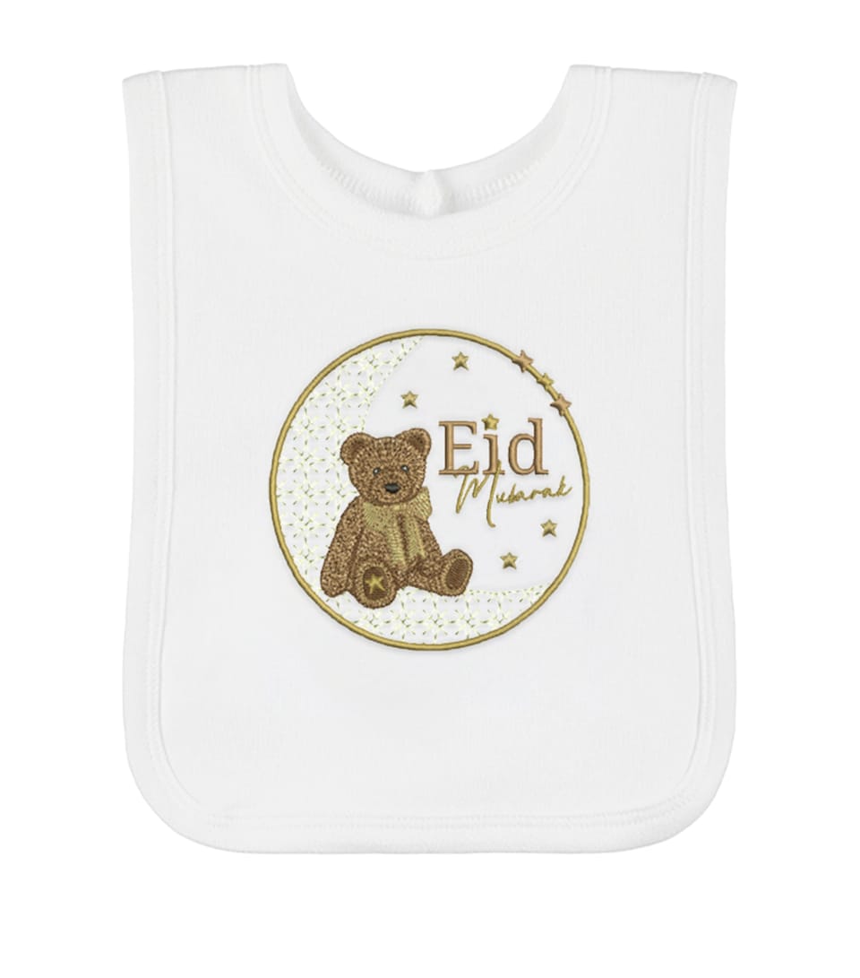 PAINT MY DREAMS Eid Mubarak Teddy Bear Bib White