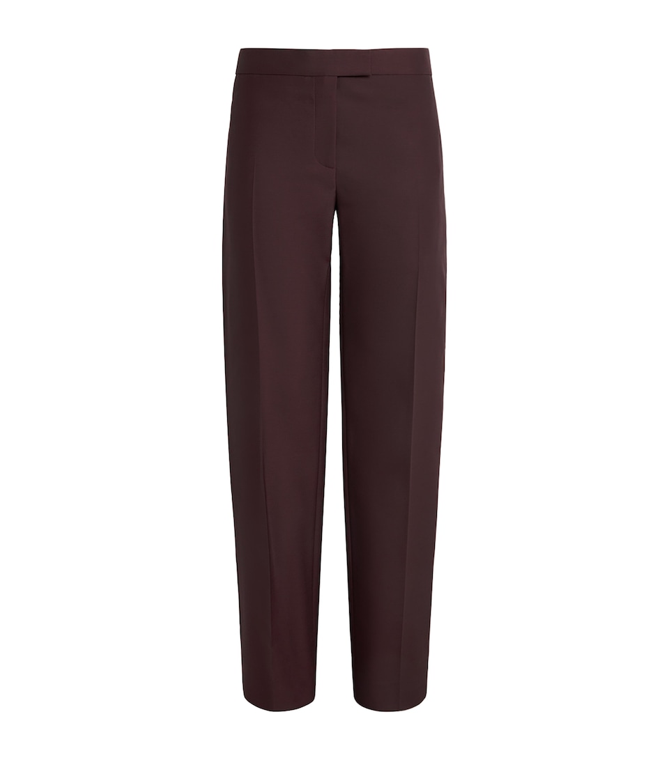 Virgin Wool-Silk Callen Straight Trousers