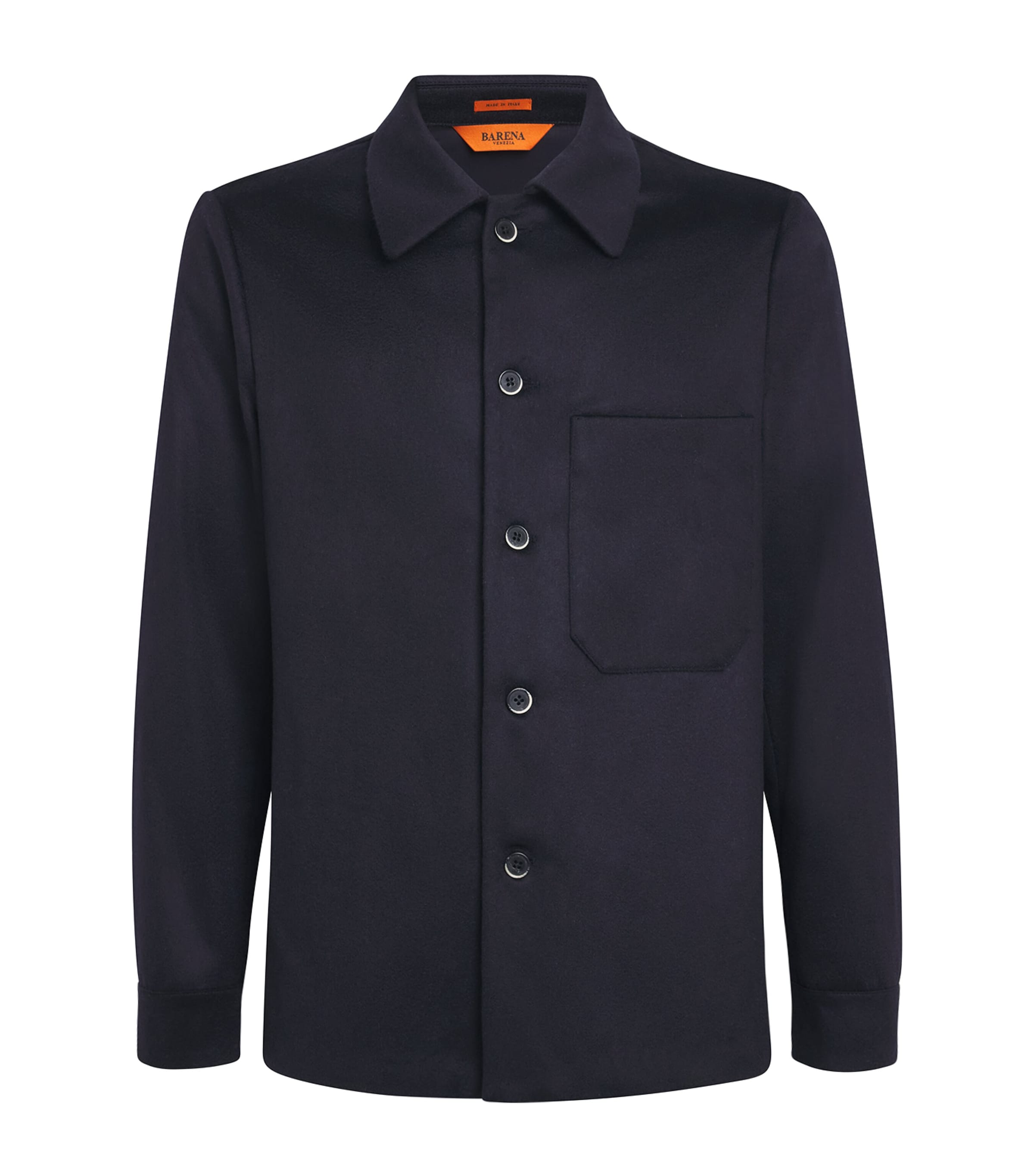 Barena Mens Brushed Cashmere Overshirt Navy