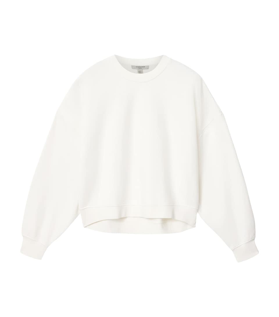 AllSaints Womens Cotton-Blend Esme Lila Sweater Ecru White