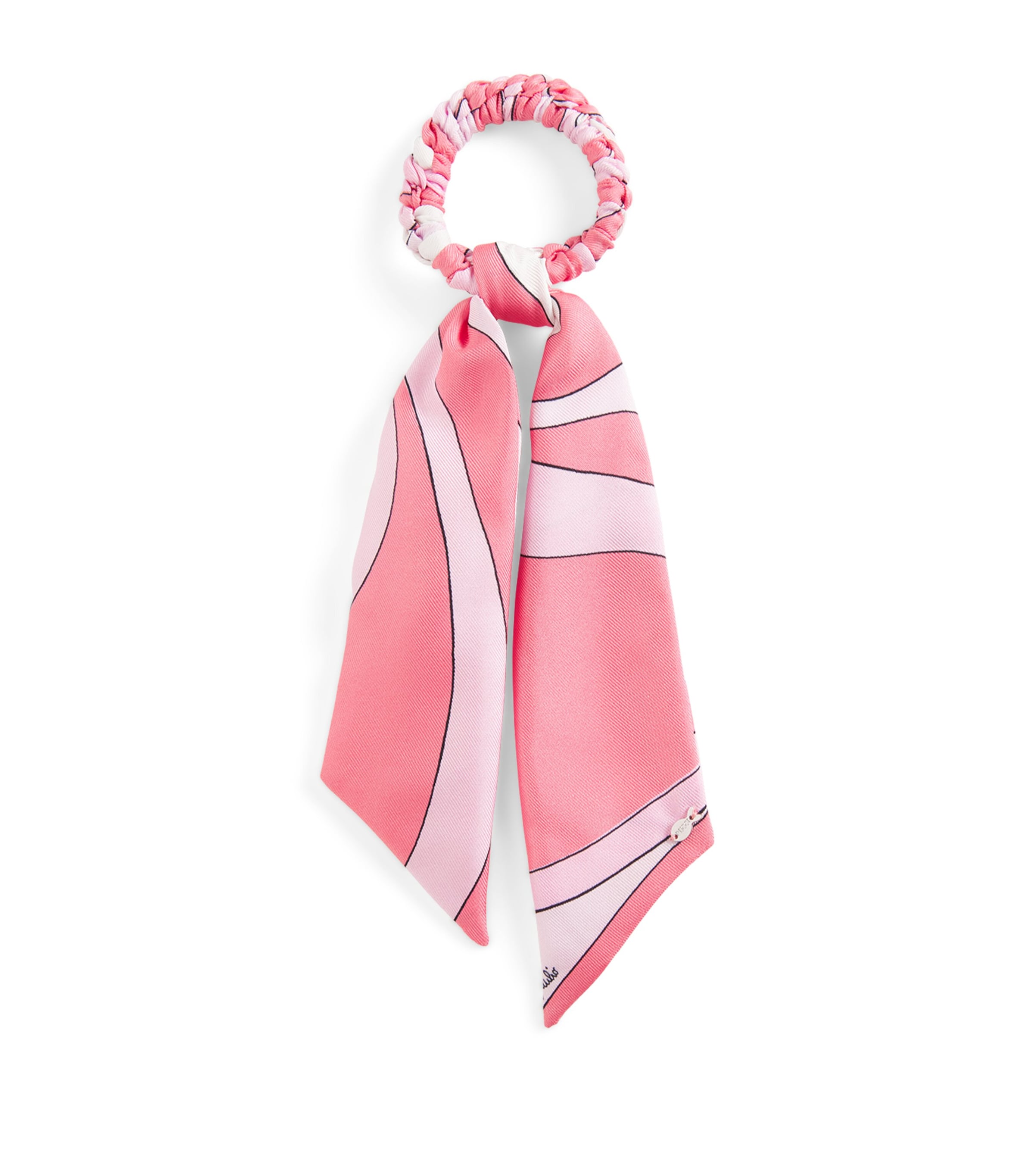 PUCCI Silk Iride Print Hair Tie Pink