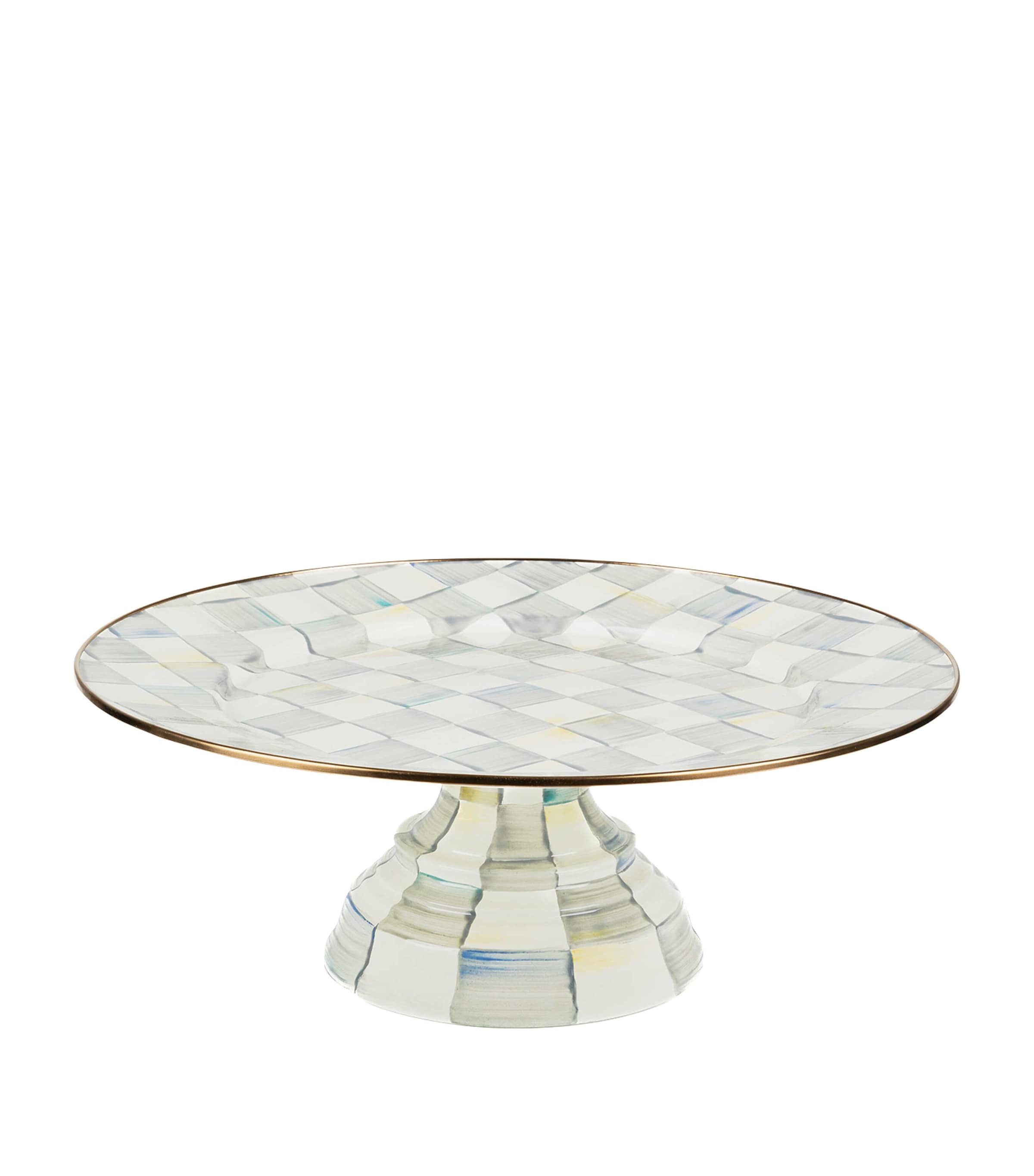 Sterling Check Pedestal Platter