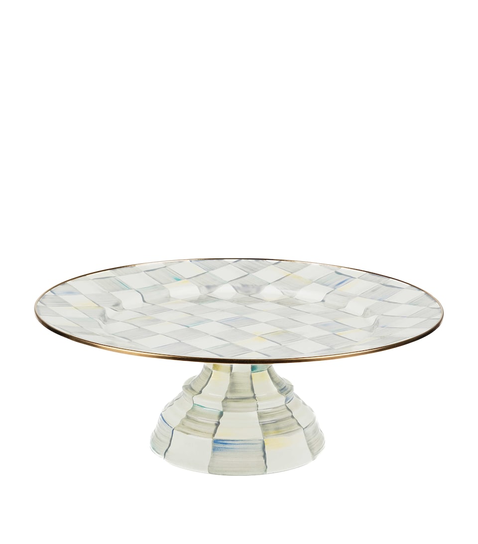 Sterling Check Pedestal Platter