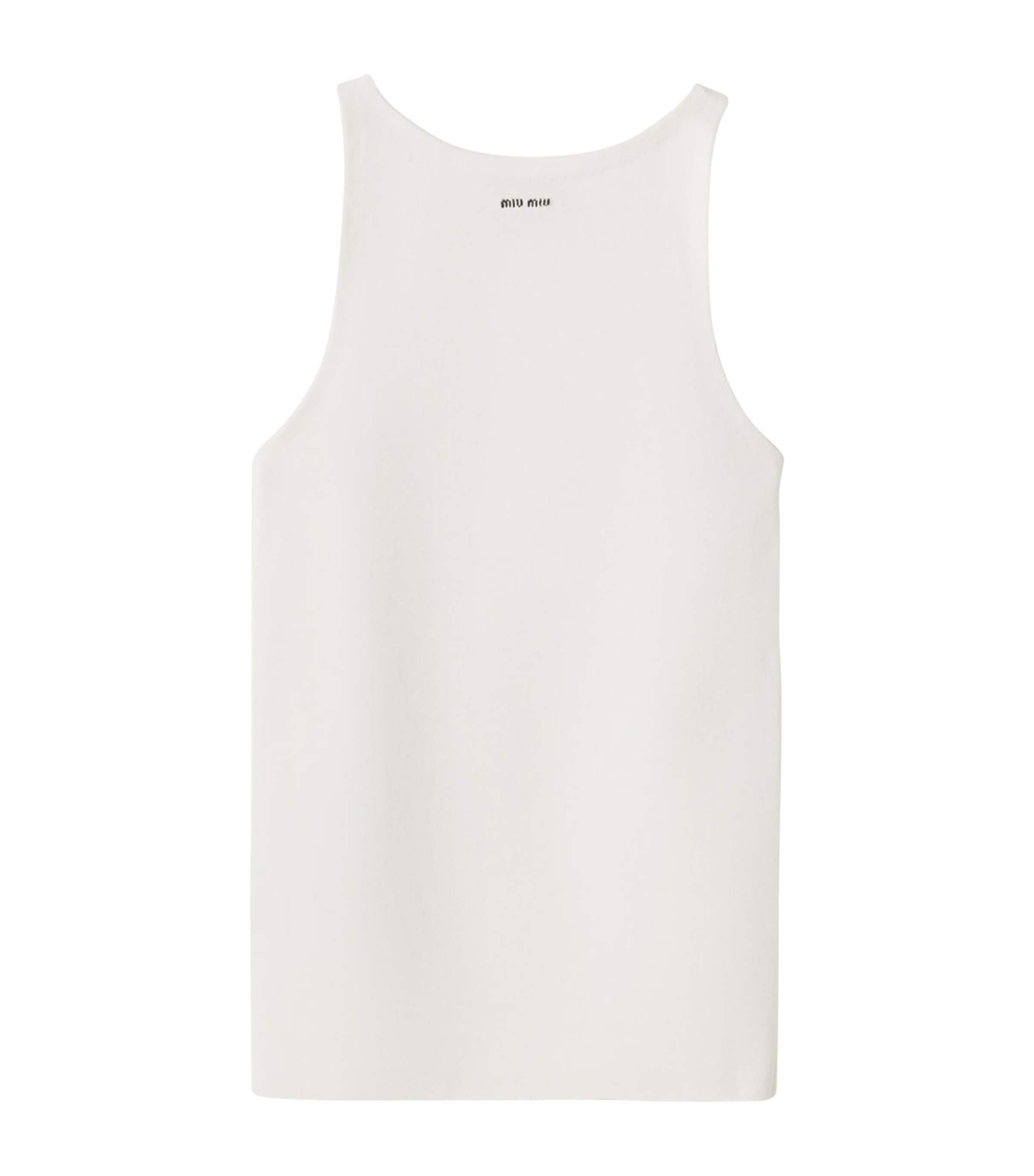 Cotton Knitted Logo Tank Top