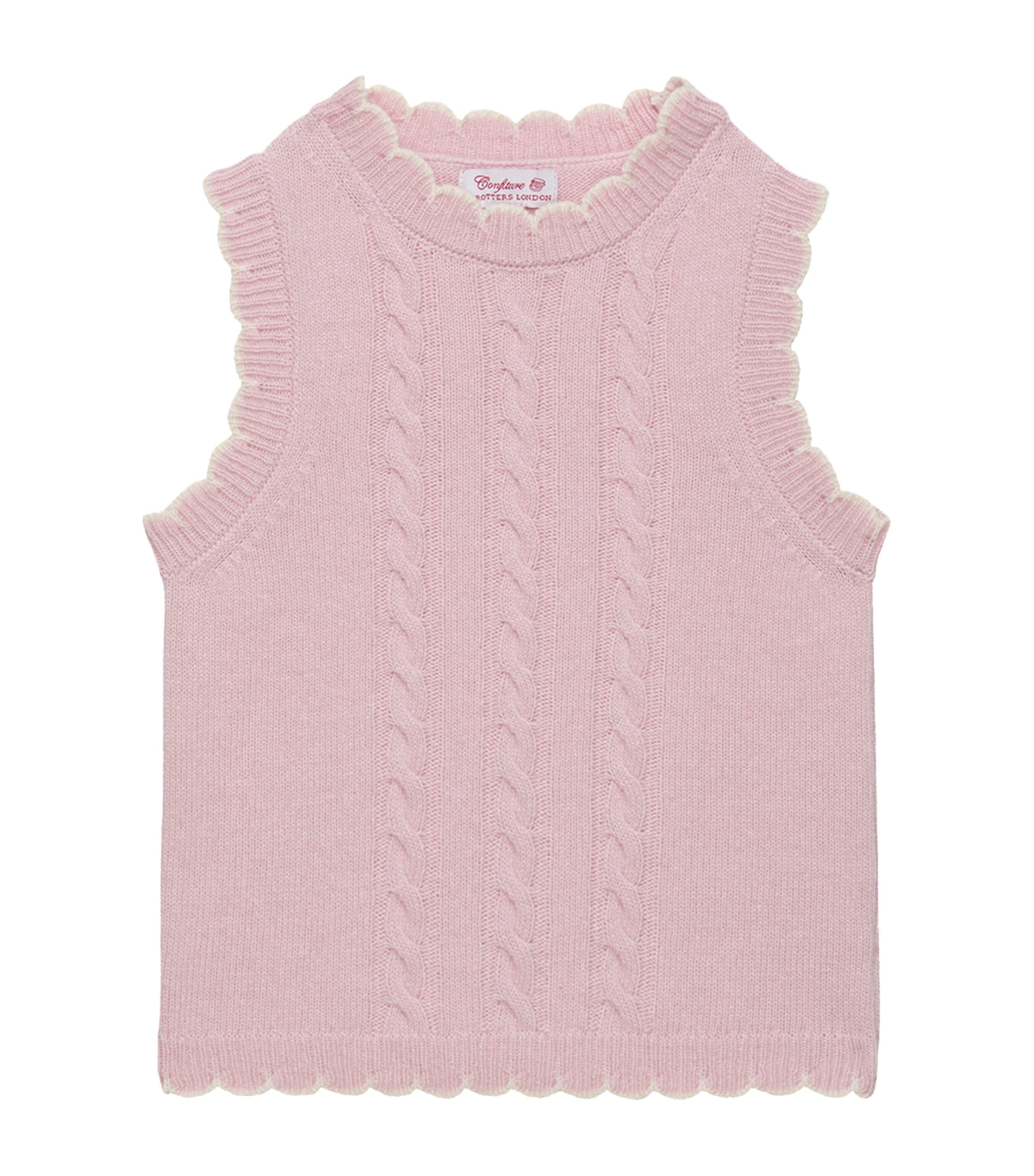 Trotters Knitted Scallop-Trim Vest (2-5 Years) Pink