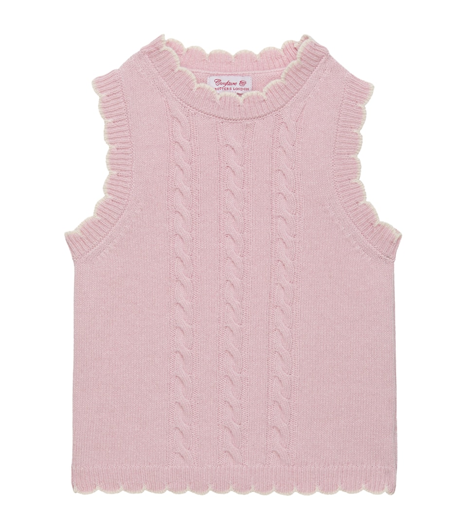 Trotters Knitted Scallop-Trim Vest (2-5 Years) Pink