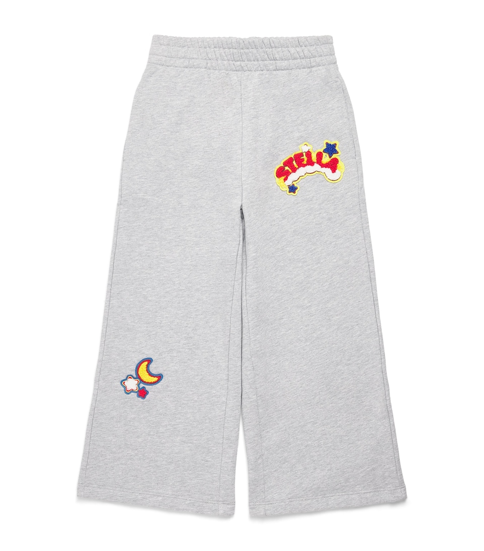 Stella McCartney Kids Cotton Patchwork Sweatpants (3-14 Years) Grigio Medio Mel.