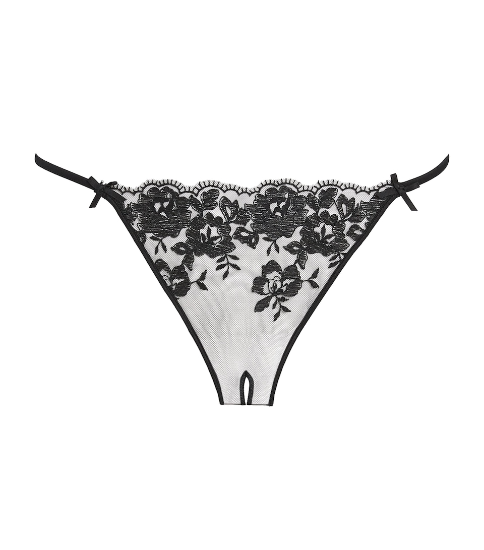 Lace Crotchless Thong
