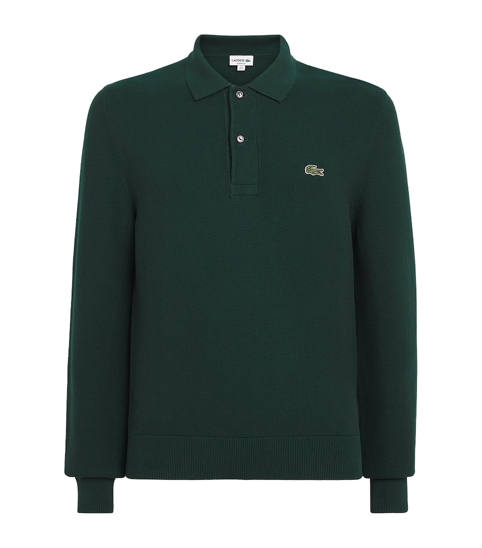 Lacoste Mens Cotton Long-Sleeve Polo Shirt Qjp Varech Fonce