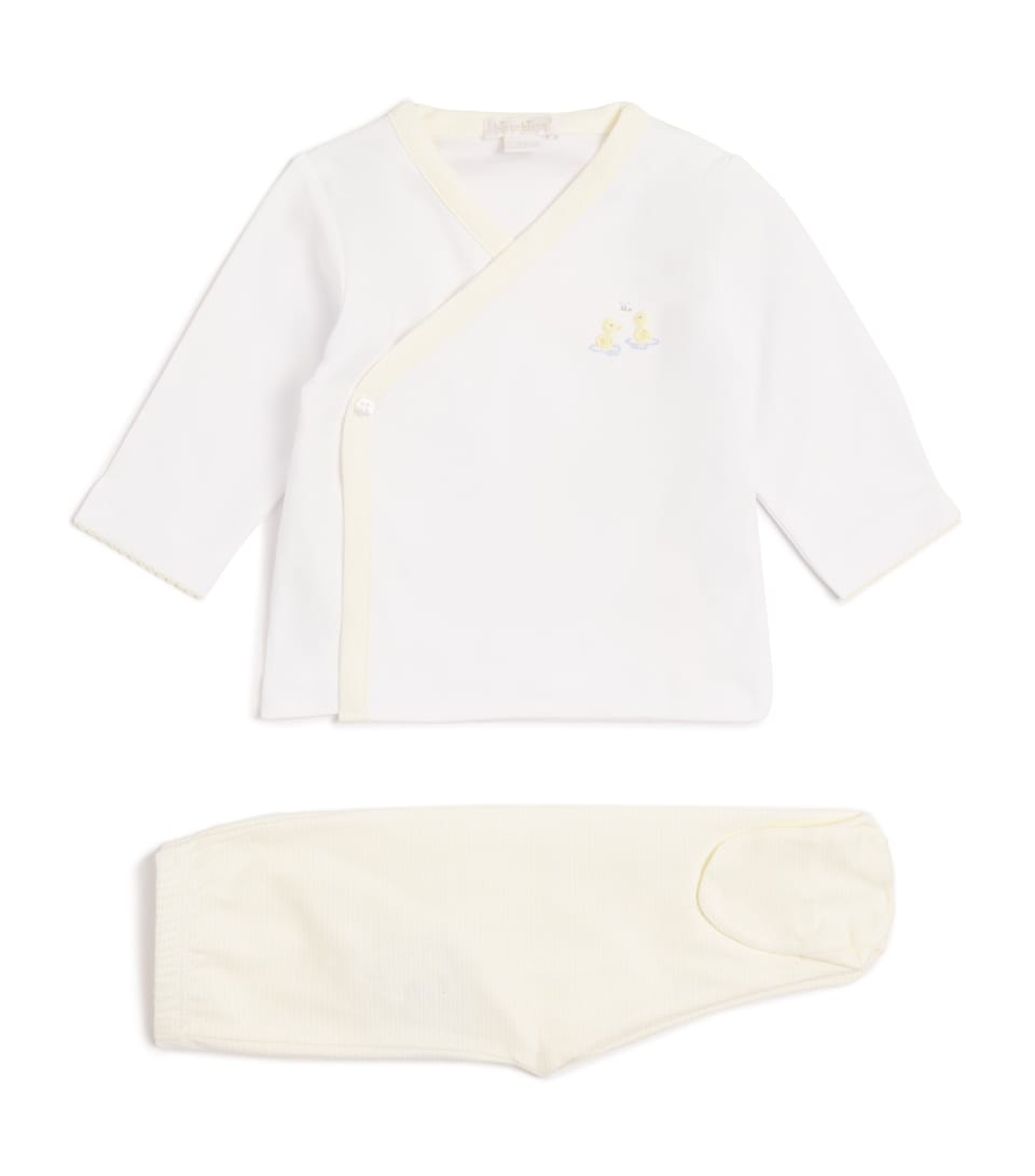 Pima Cotton Duck Pond Top and Footed Trousers Set (Newborn-6 Months)