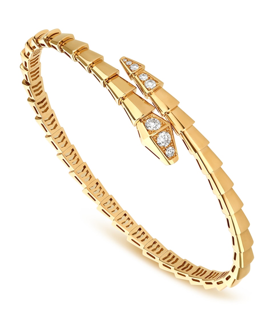 Yellow Gold and Diamond Serpenti Viper Bracelet