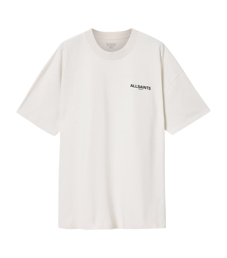 AllSaints Mens Organic Cotton Hallis T-Shirt Dusk White