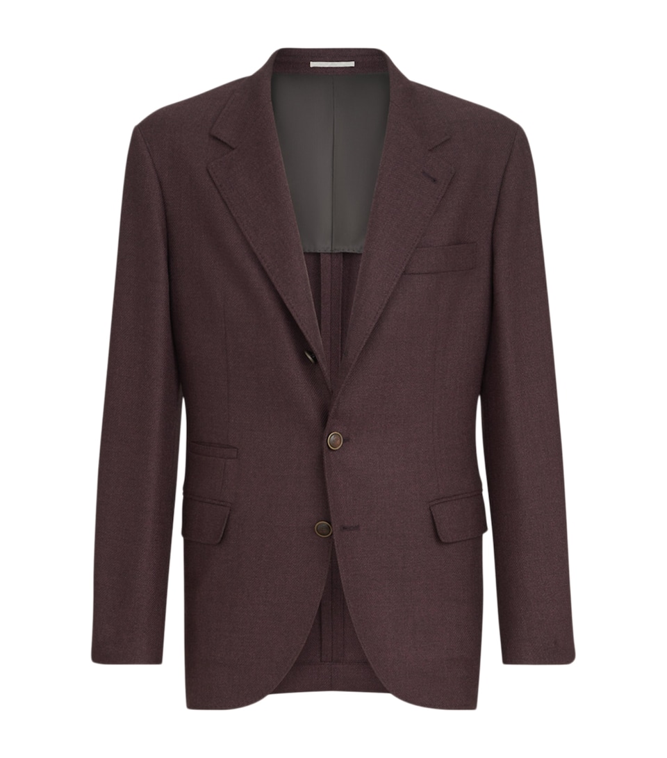 Brunello Cucinelli Mens Mouliné Virgin Wool Twill Deconstructed Blazer