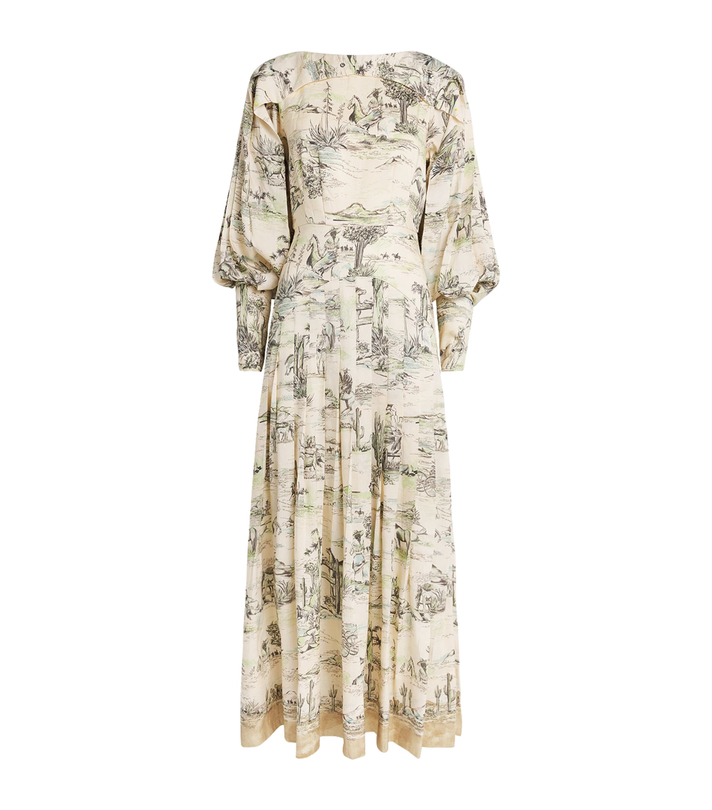 ALEMAIS Womens Linen-Blend Scout Maxi Dress Cream