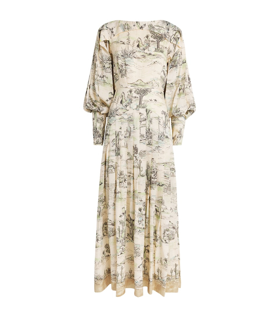 ALEMAIS Womens Linen-Blend Scout Maxi Dress Cream