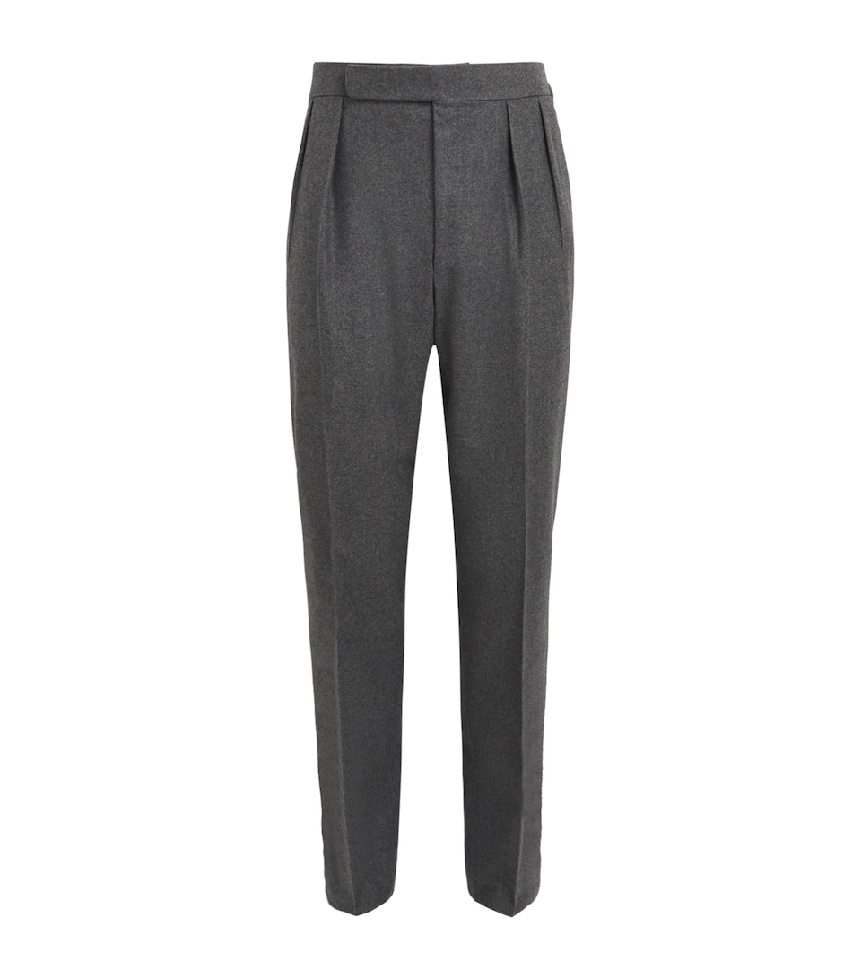Ralph Lauren Purple Label Mens Wool Flannel Gregory Trousers Medium Grey