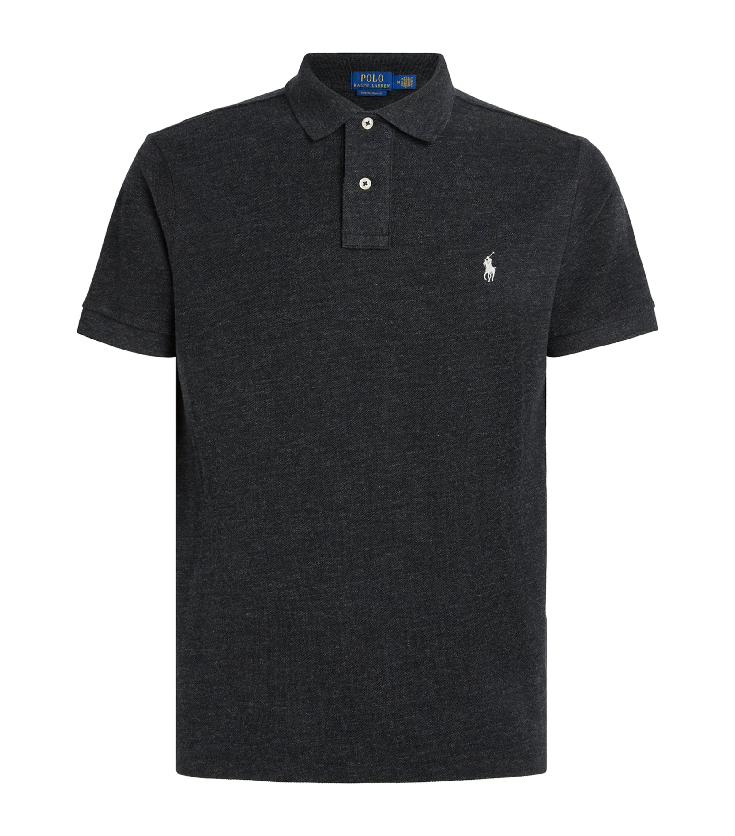 Polo Ralph Lauren Mens Cotton Mesh Polo Shirt Blk Marl Hther