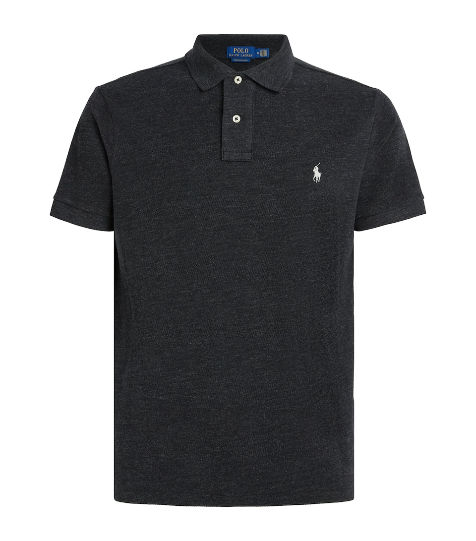 Polo Ralph Lauren Mens Cotton Mesh Polo Shirt Blk Marl Hther