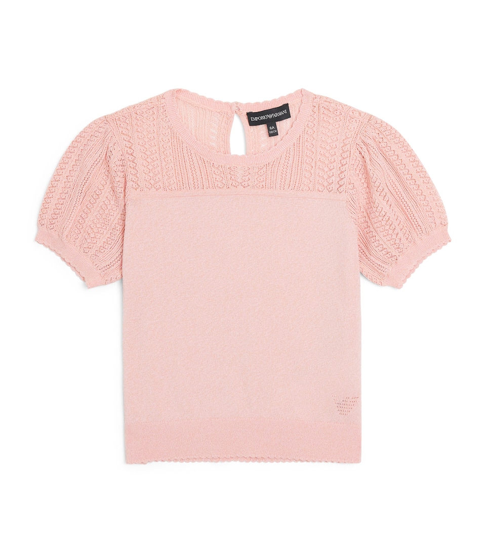Emporio Armani Kids Two-Tone Top (4-14 Years) Peachskin