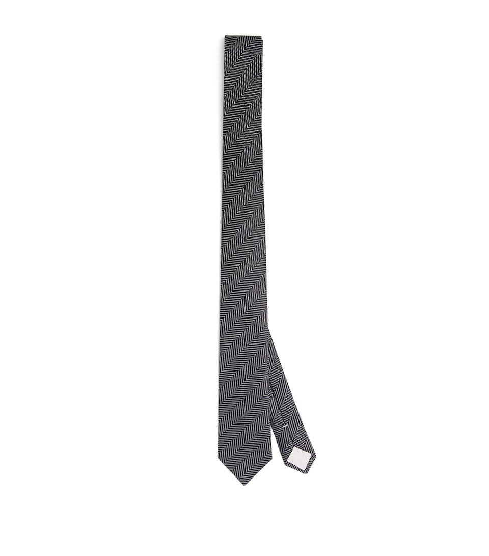Giorgio Armani Silk Herringbone Jacquard Tie