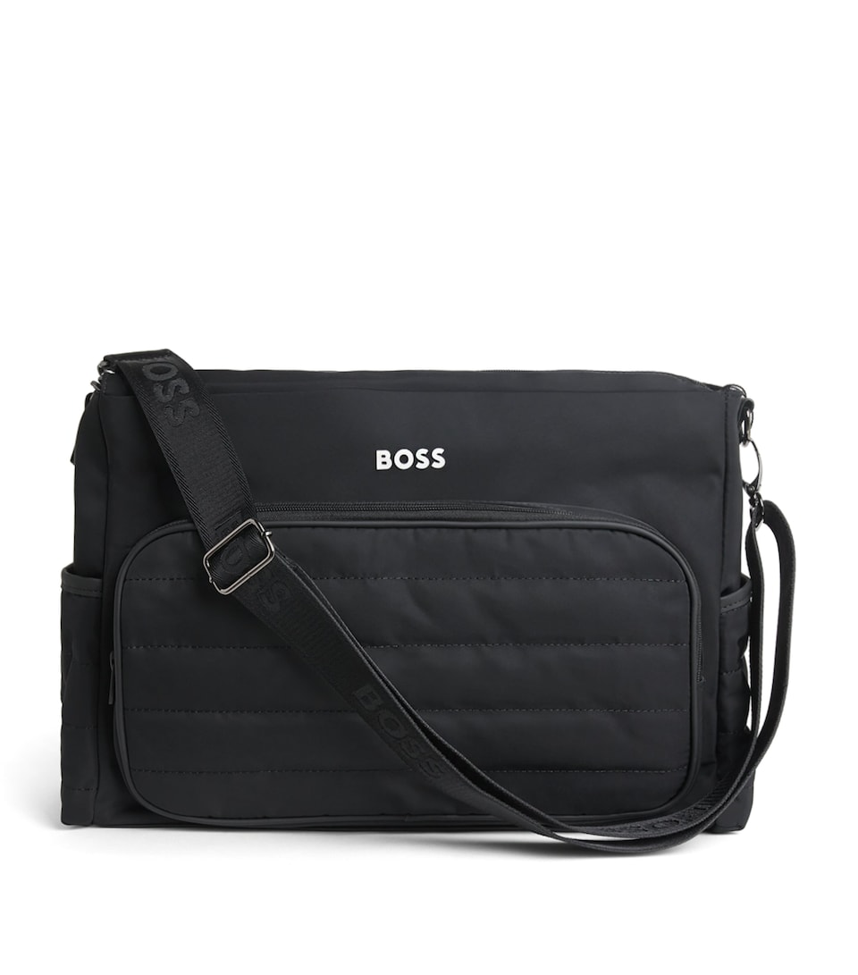 BOSS Kidswear Logo Quilted Changing Bag Black