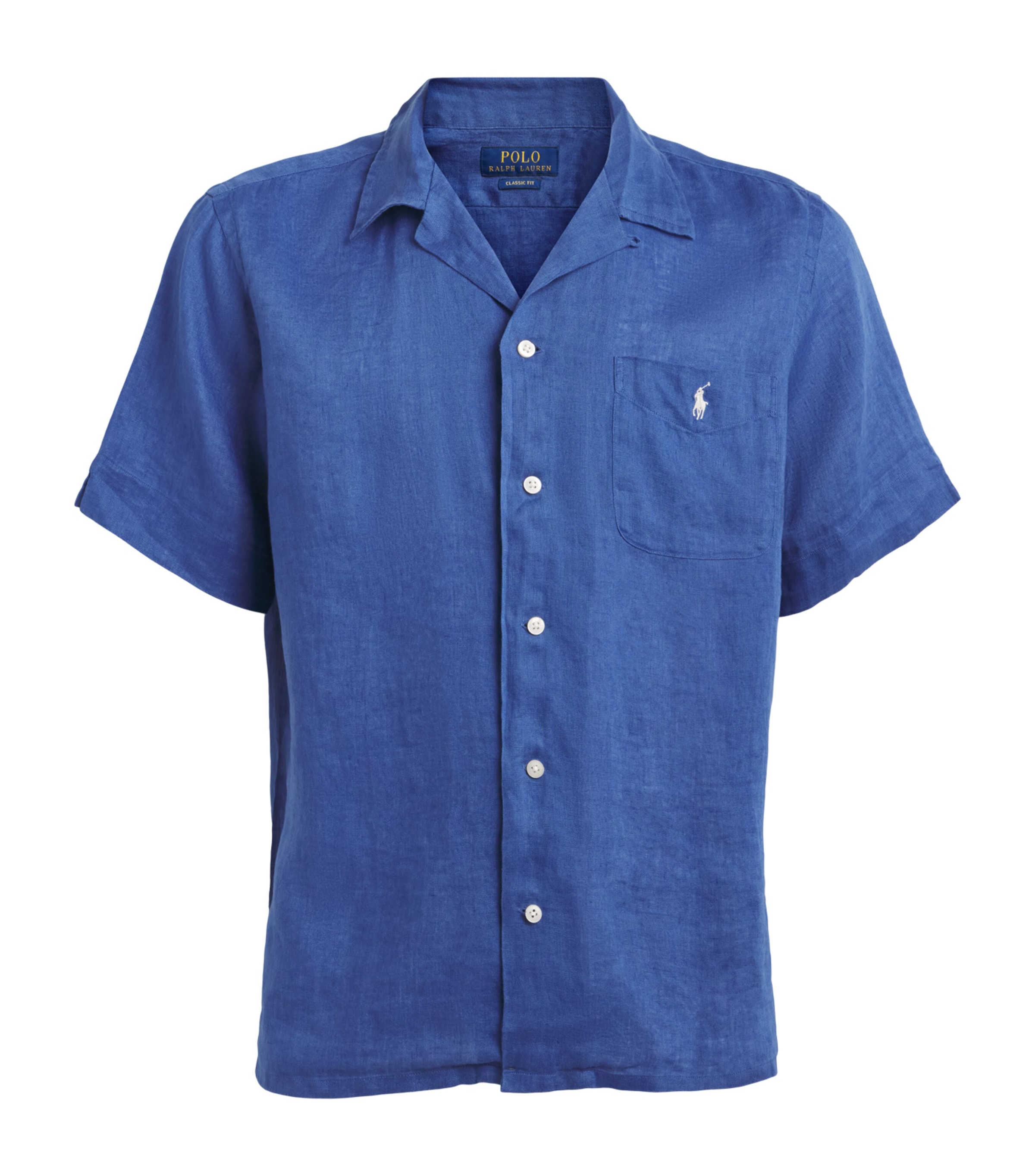 Polo Ralph Lauren Mens Linen Short-Sleeve Classic-Fit Shirt Dusty Azure