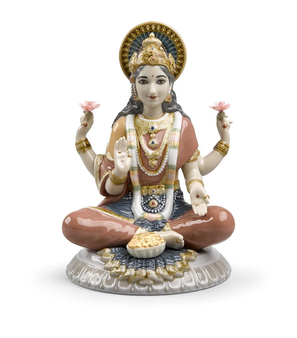 Lladró Goddess Sri Lakshmi Figurine