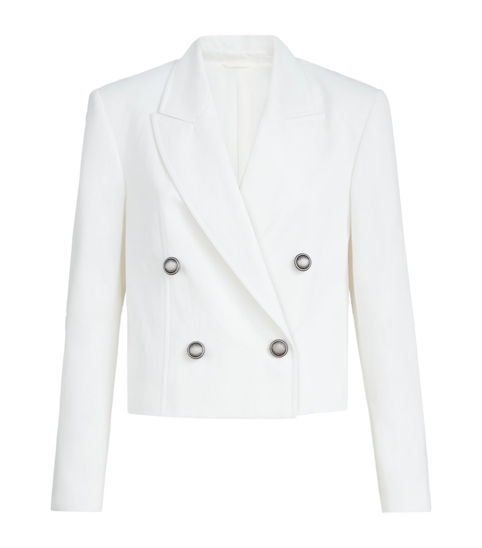 Cotton-Paper Yarn Cropped Blazer