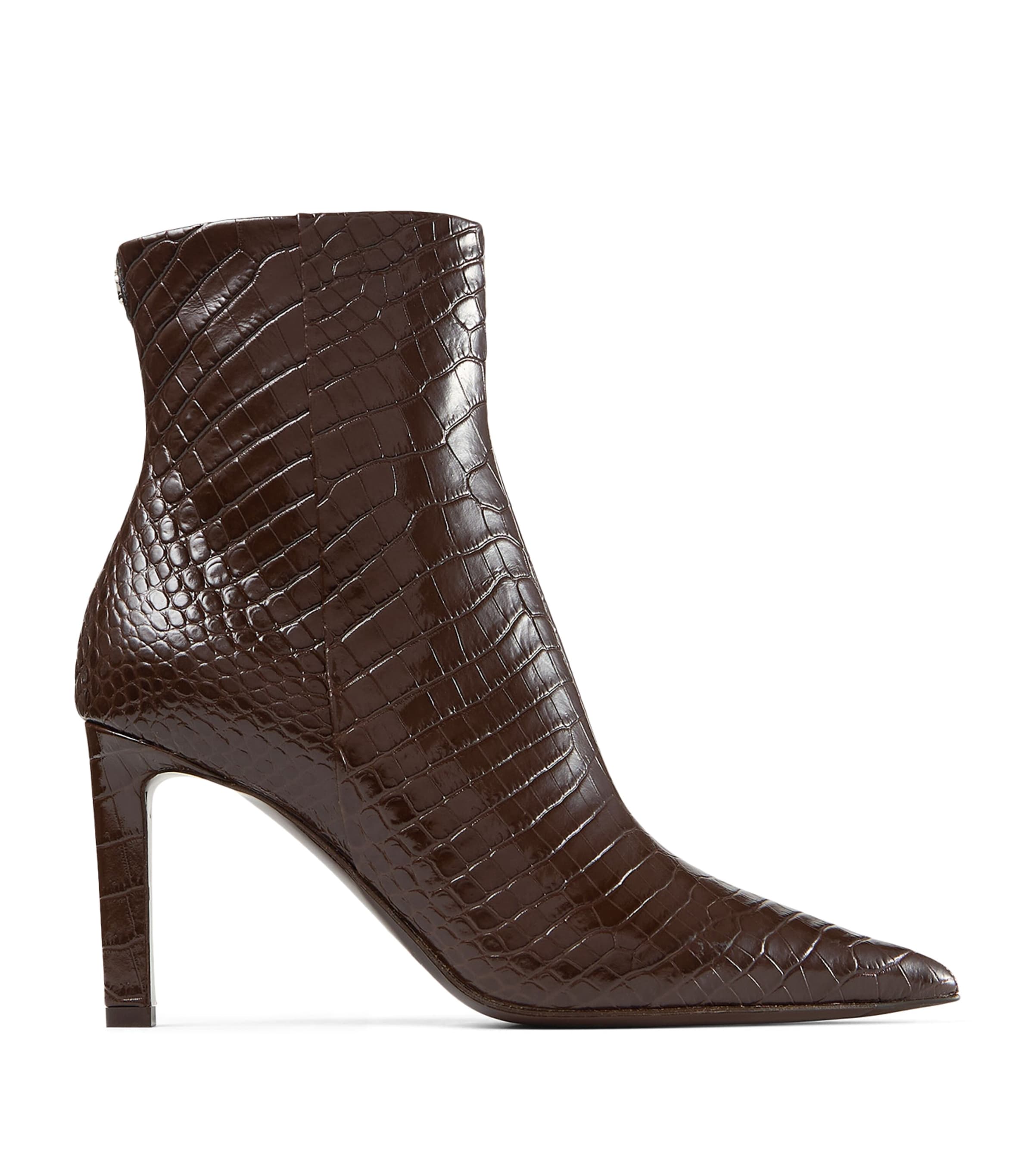 Frankie 85 Croc-Embossed Leather Ankle Boots