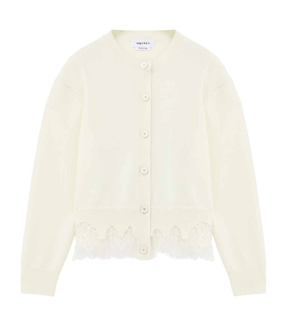 Wool-Cashmere Cobweb-Lace Cardigan