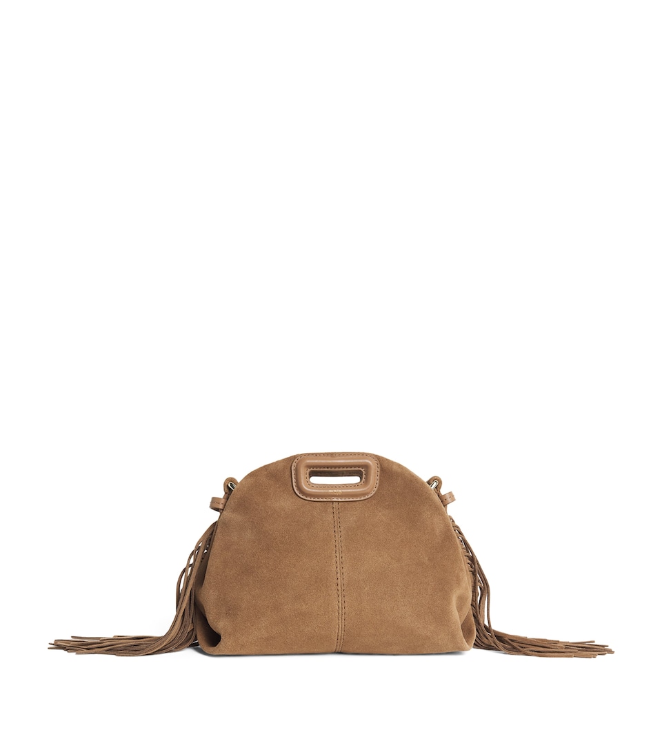 Maje Mini Suede Miss M Shoulder Bag Camel