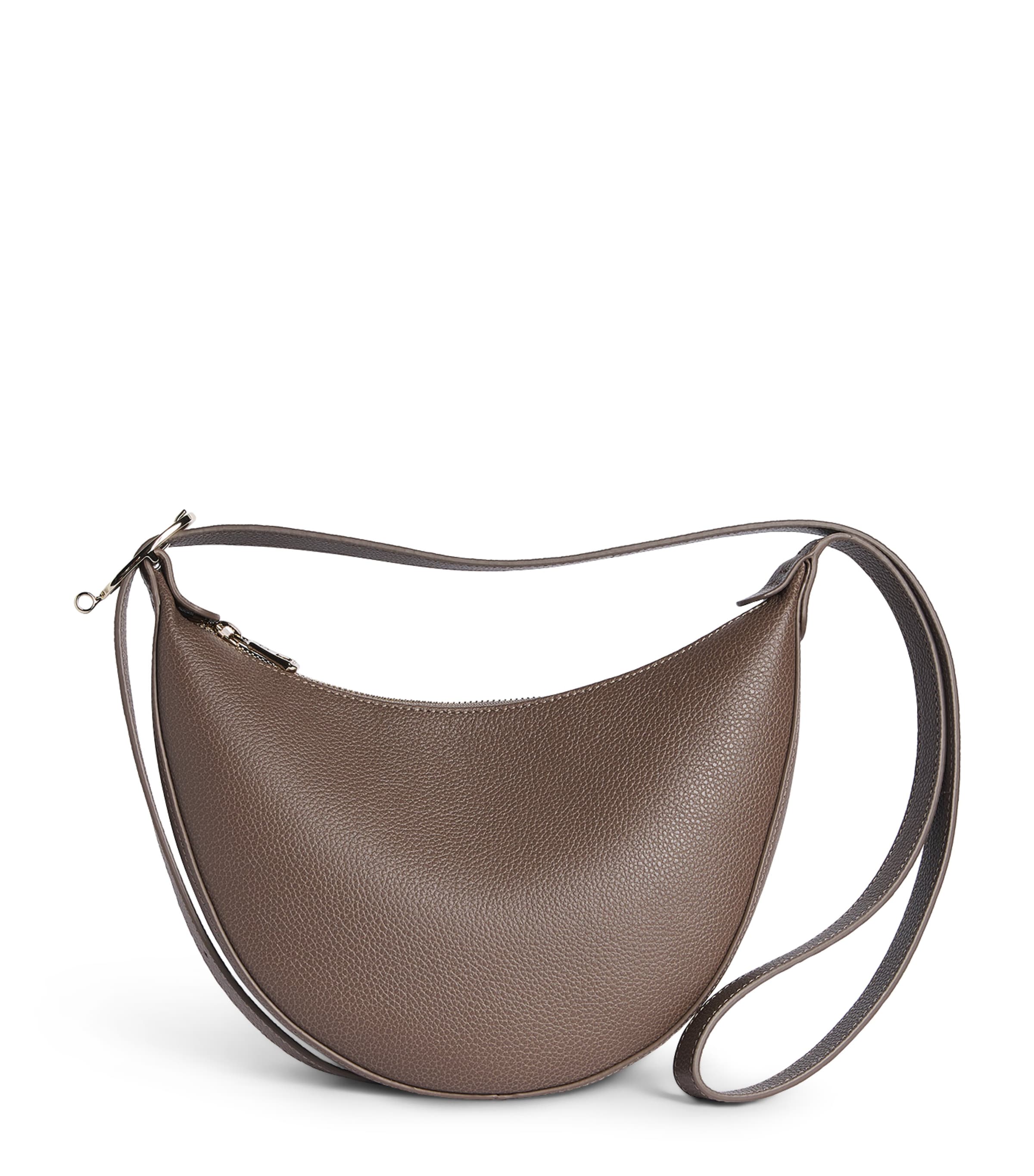 Longchamp Leather Le Foulonné Cross-Body Bag Taupe