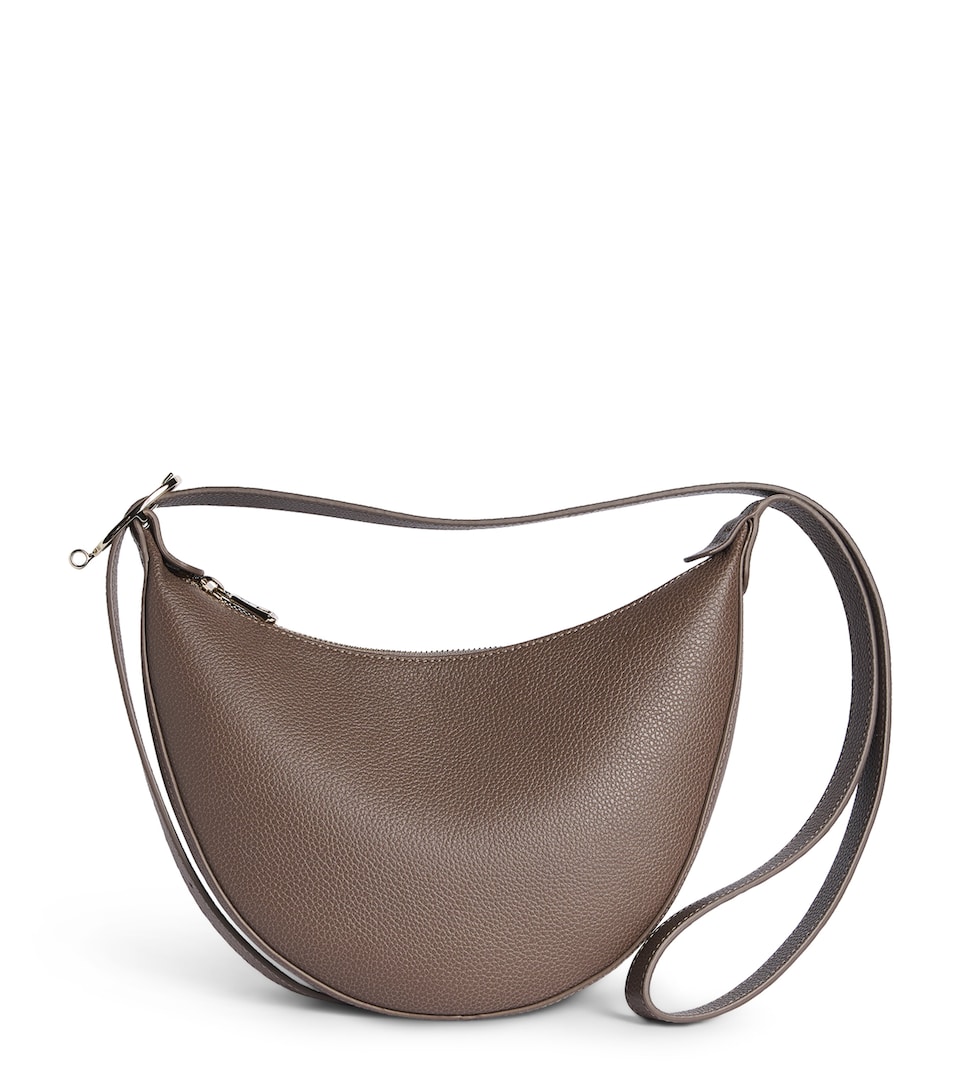 Longchamp Leather Le Foulonné Cross-Body Bag Taupe
