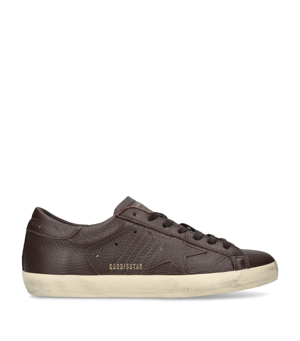 Golden Goose Leather Super-Star Sneakers Dark Brown