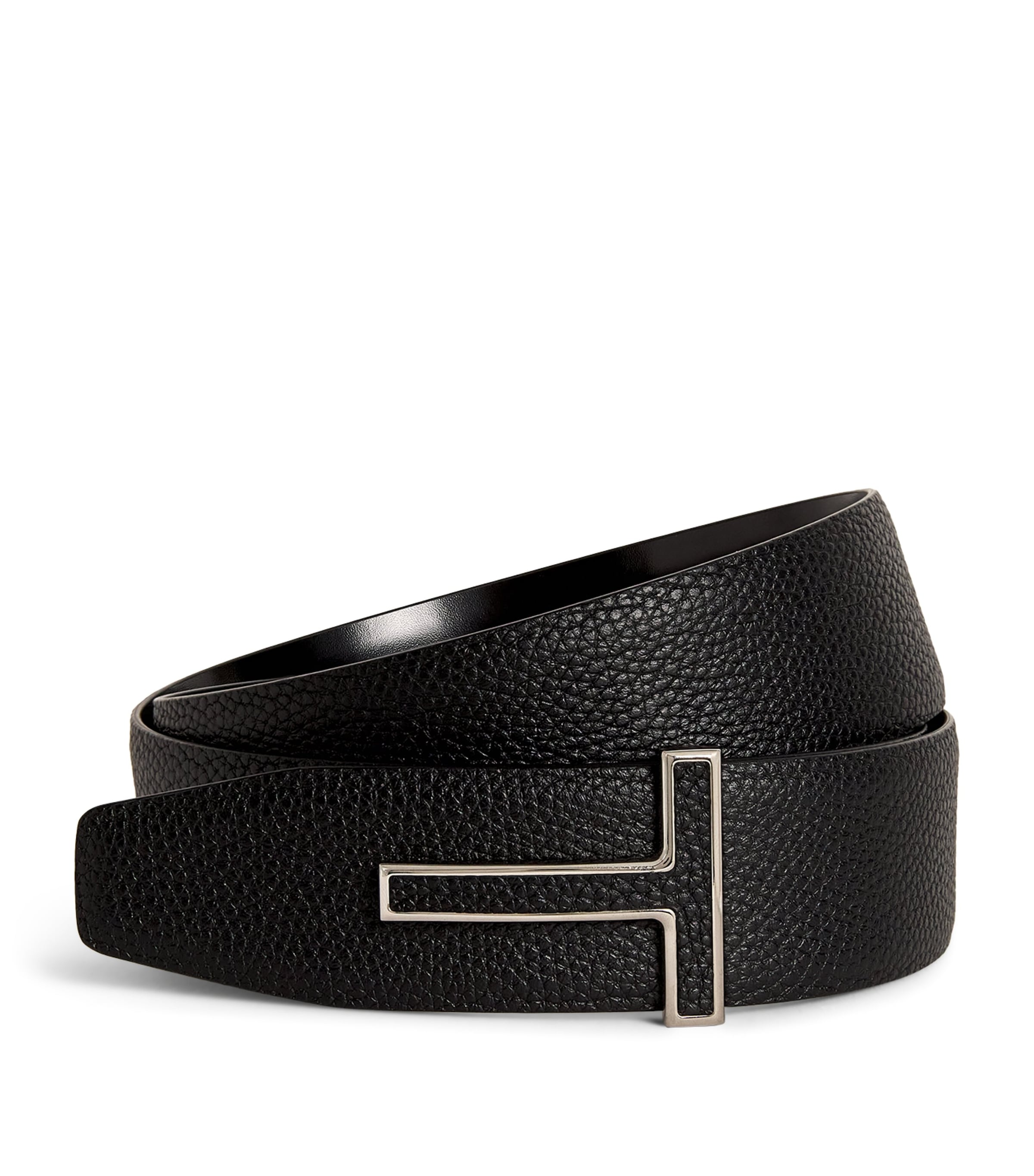Leather Reversible T Icon Belt