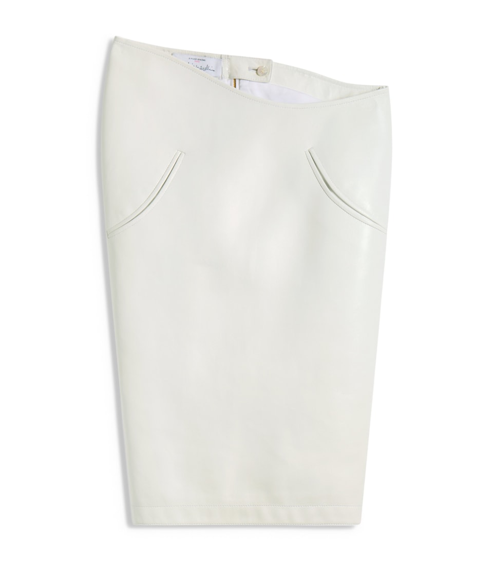 Schiaparelli Womens Lambskin Wave Skirt White