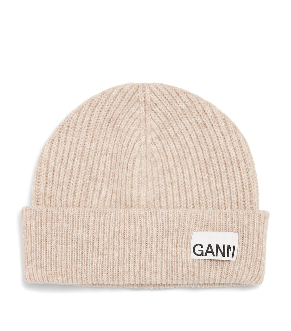 Wool-Blend Light Structured Rib Knit Beanie