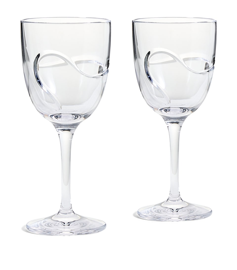 Wedgwood x Vera Wang Luxe Graphite White Wine Glasses (Set of 2) Clear