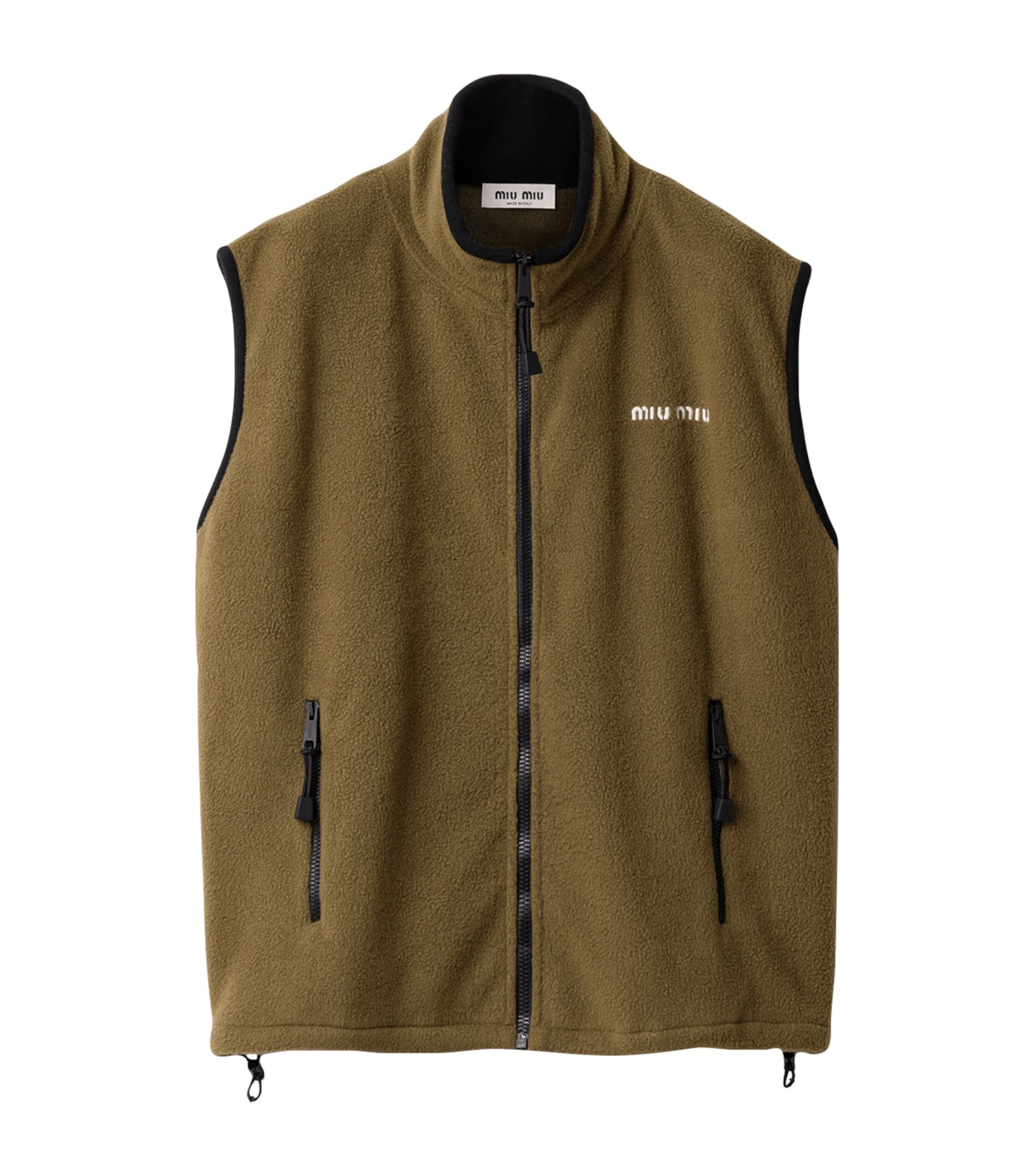 Miu Miu Womens Fleece Jersey Gilet Green