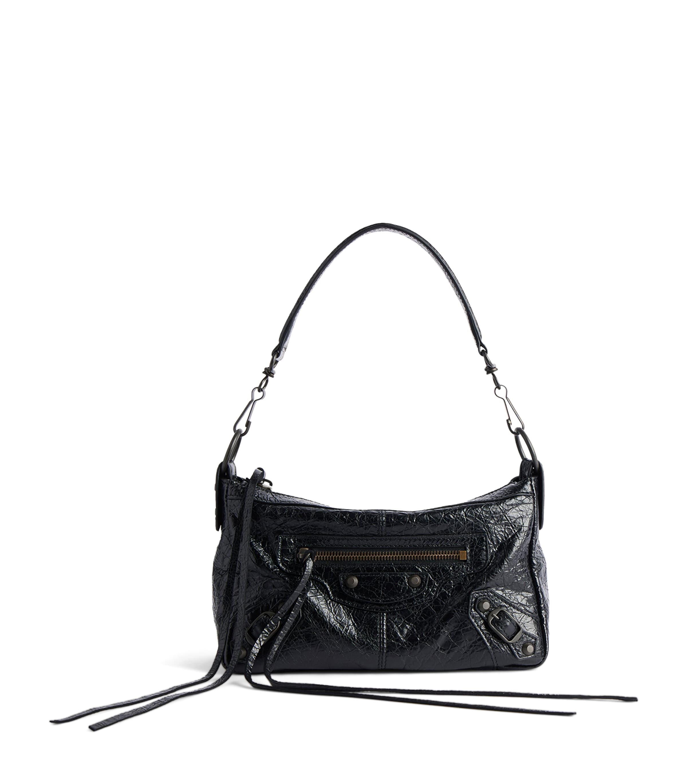 Balenciaga Mini Lambskin Le City Moto Shoulder Bag