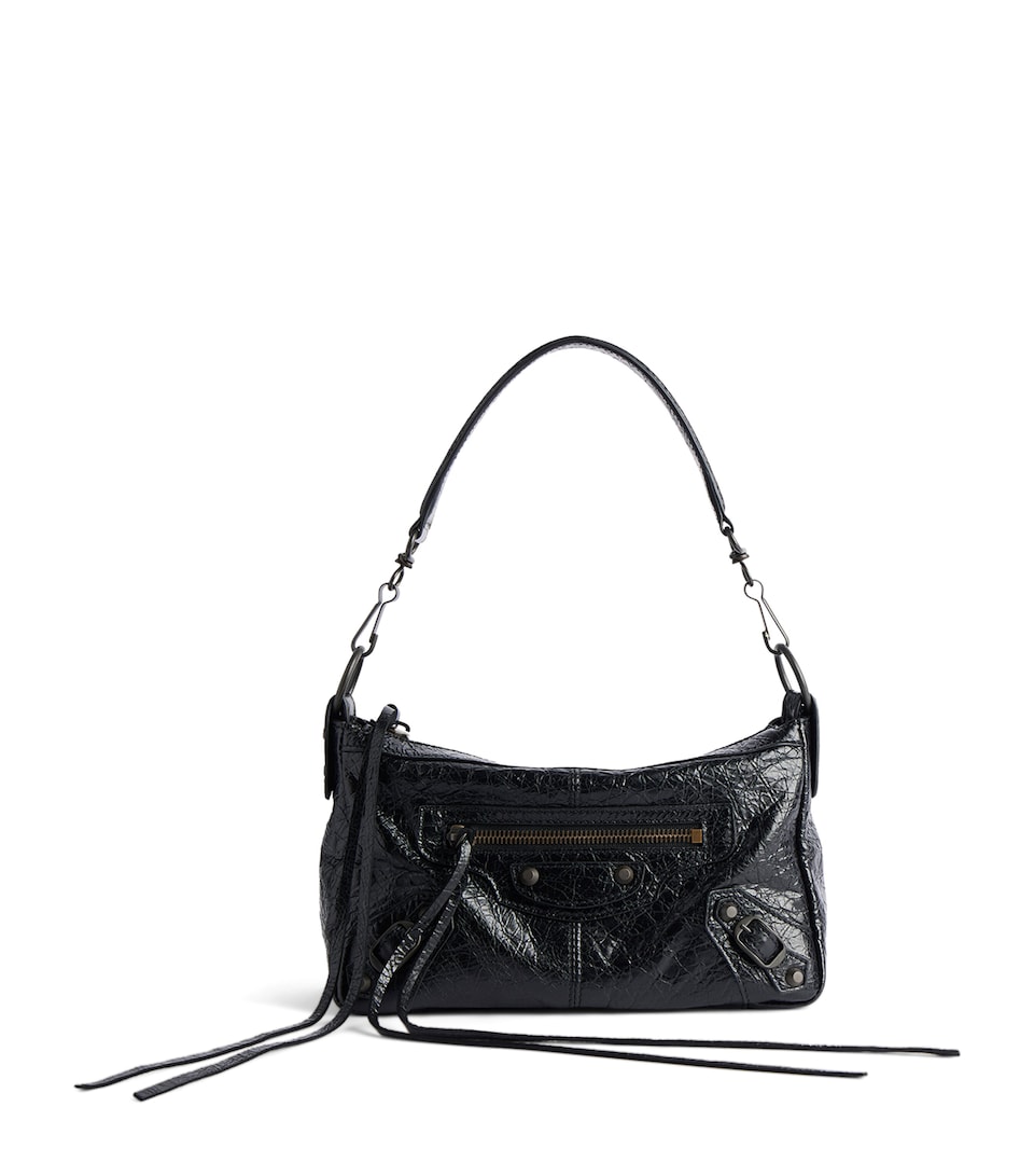 Balenciaga Mini Lambskin Le City Moto Shoulder Bag