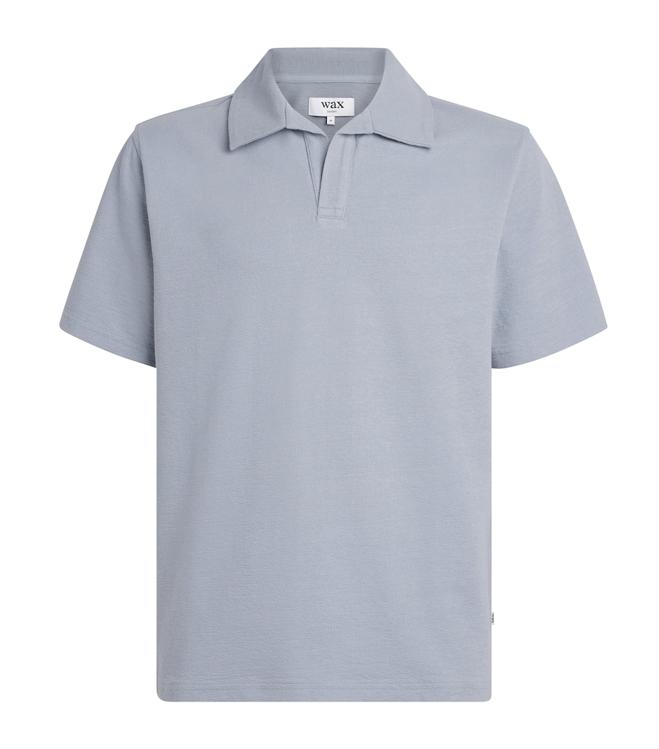 Wax London Mens Organic Cotton Atwood Polo Shirt Blue