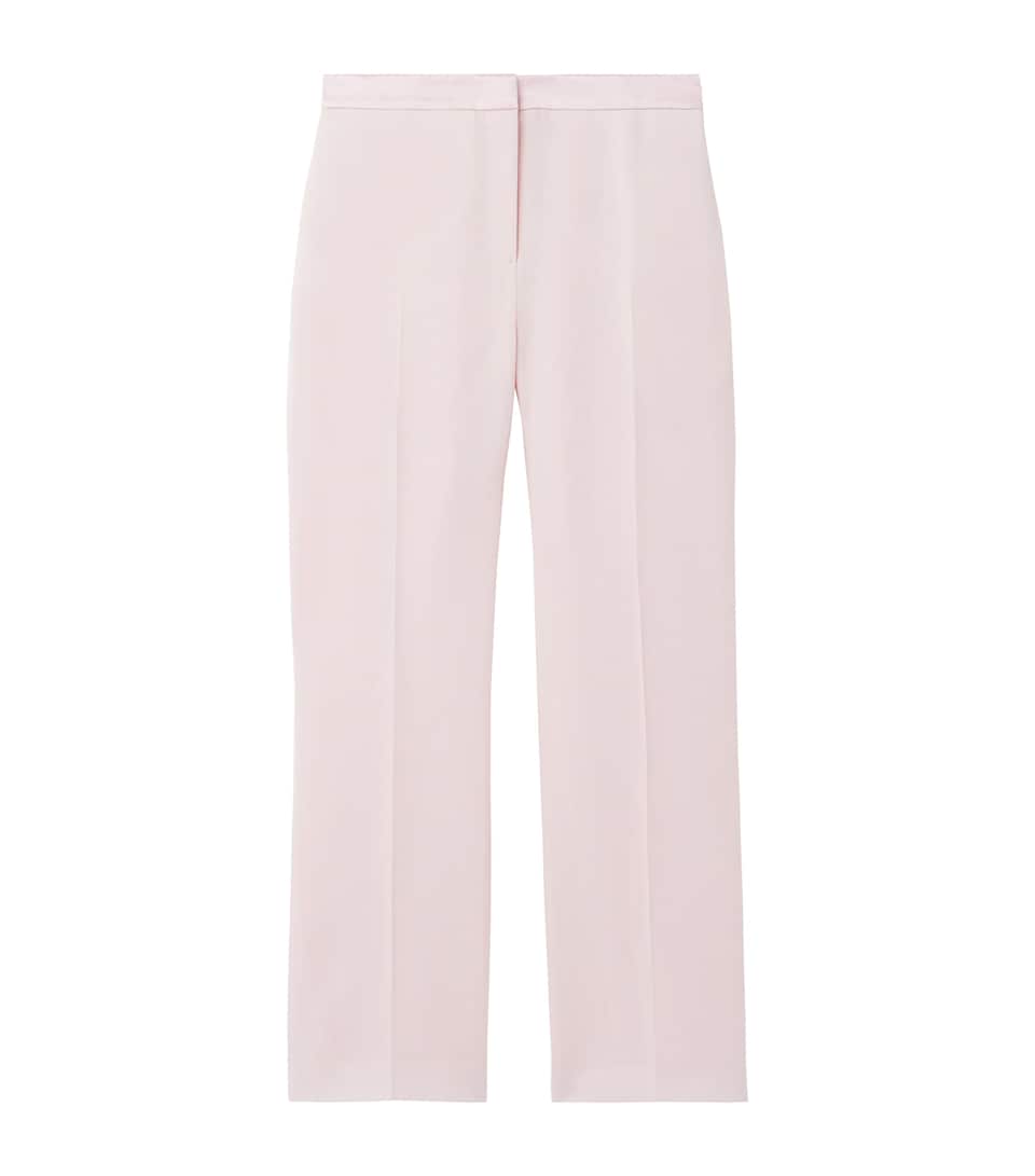 Wool-Mohair Straight Tailored Trousers