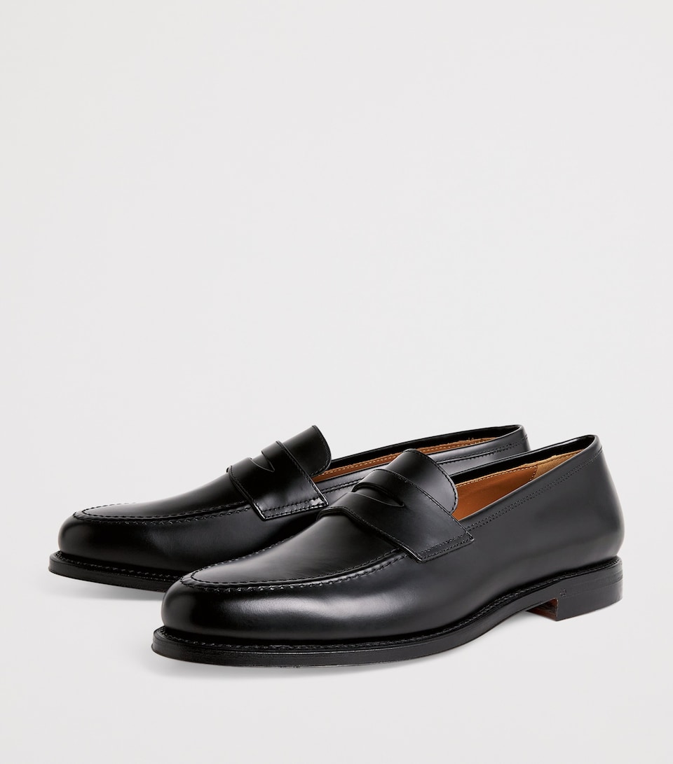 Polo Ralph Lauren Leather Maestra Penny Loafers Black