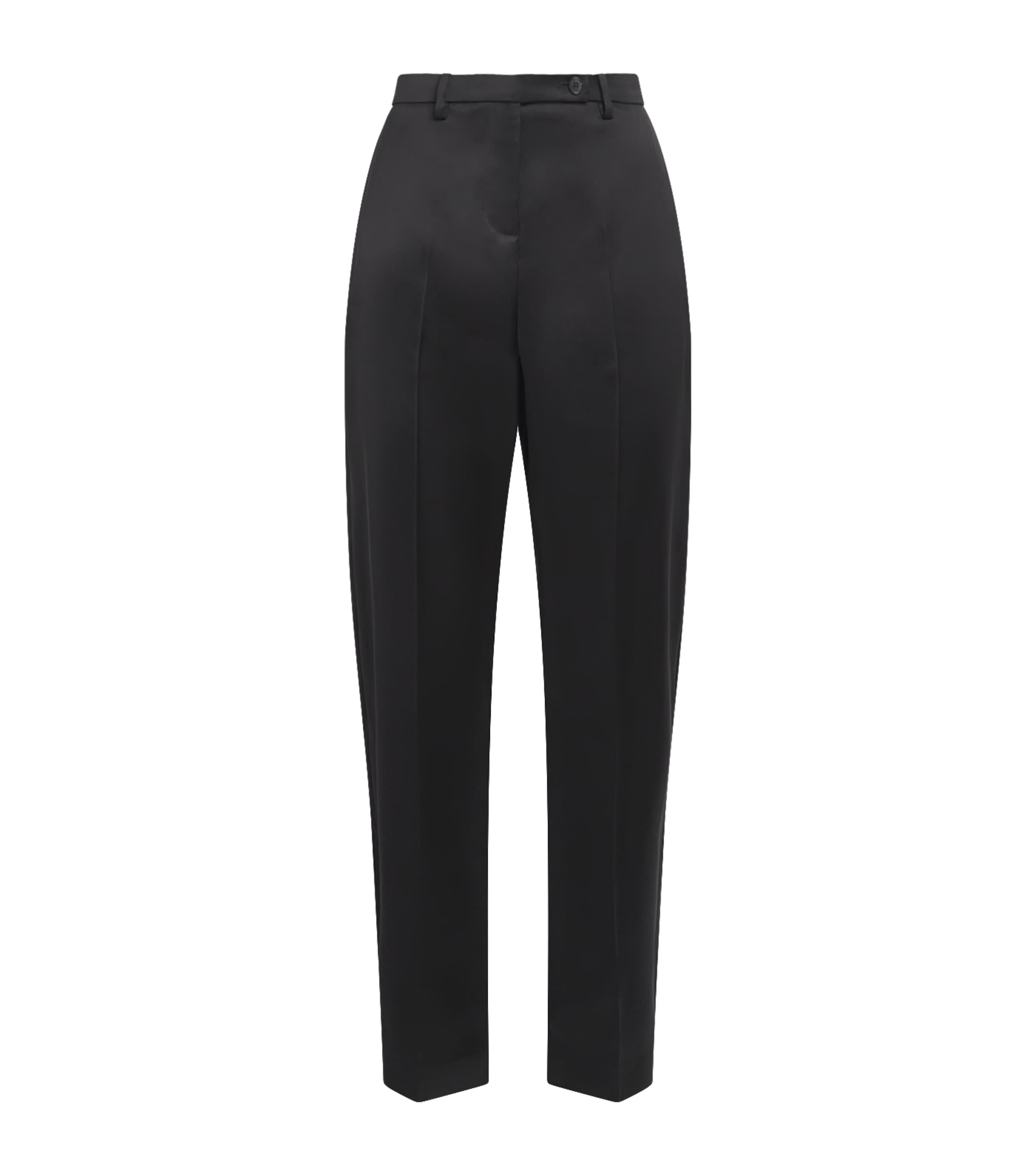 Khaite Womens Satin Hunter Straight Trousers Black