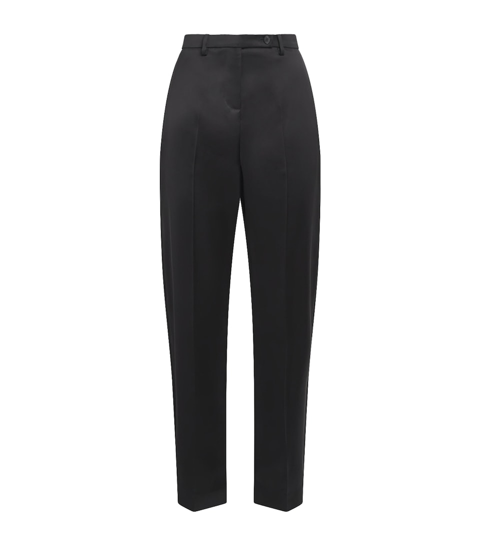 Khaite Womens Satin Hunter Straight Trousers Black