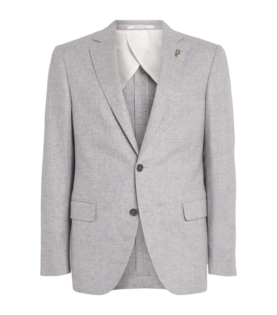 Pal Zileri Mens Silk-Cashmere Blazer Light Grey