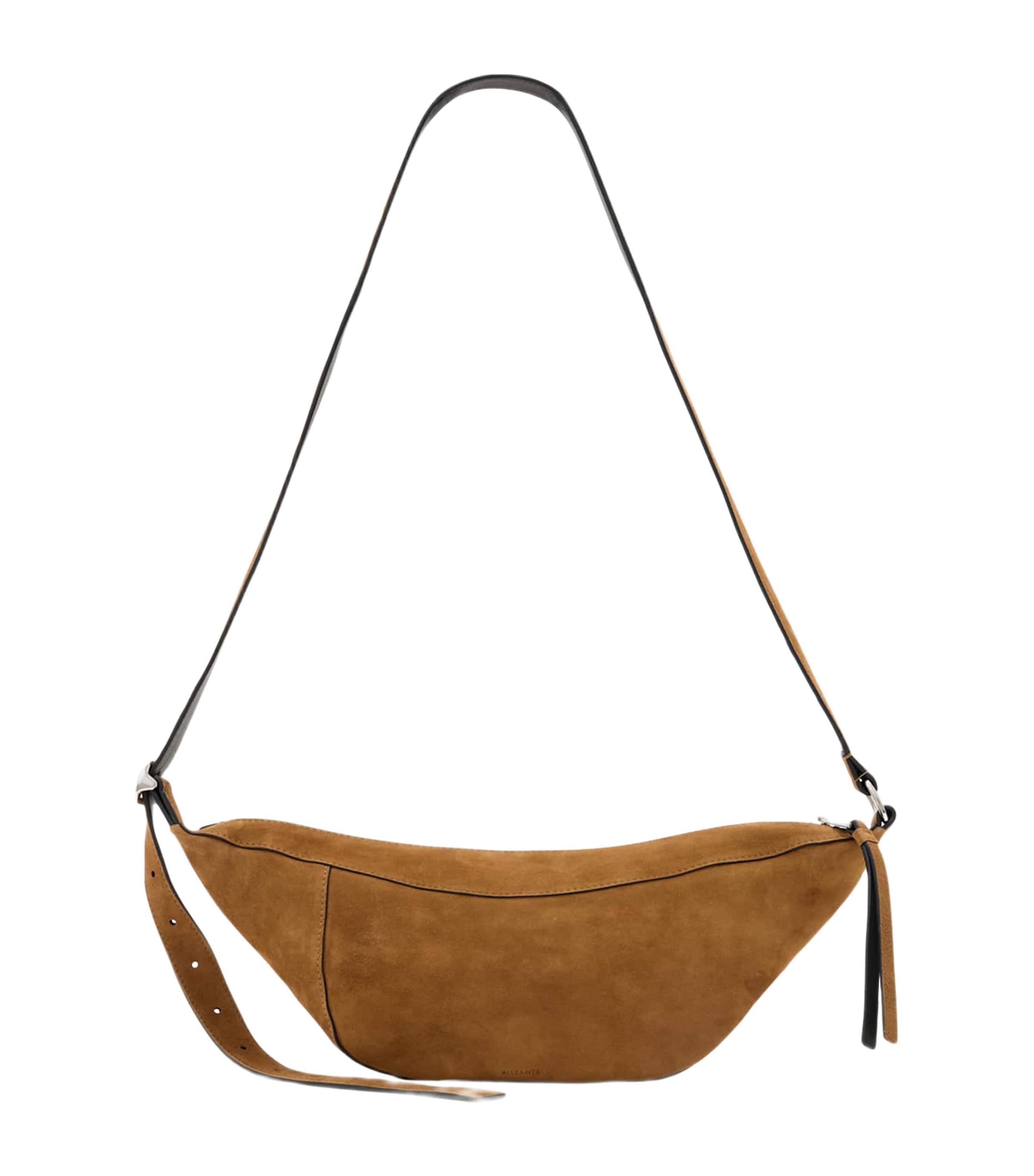AllSaints Goat Suede Esme Cross-Body Bag Golden Brown